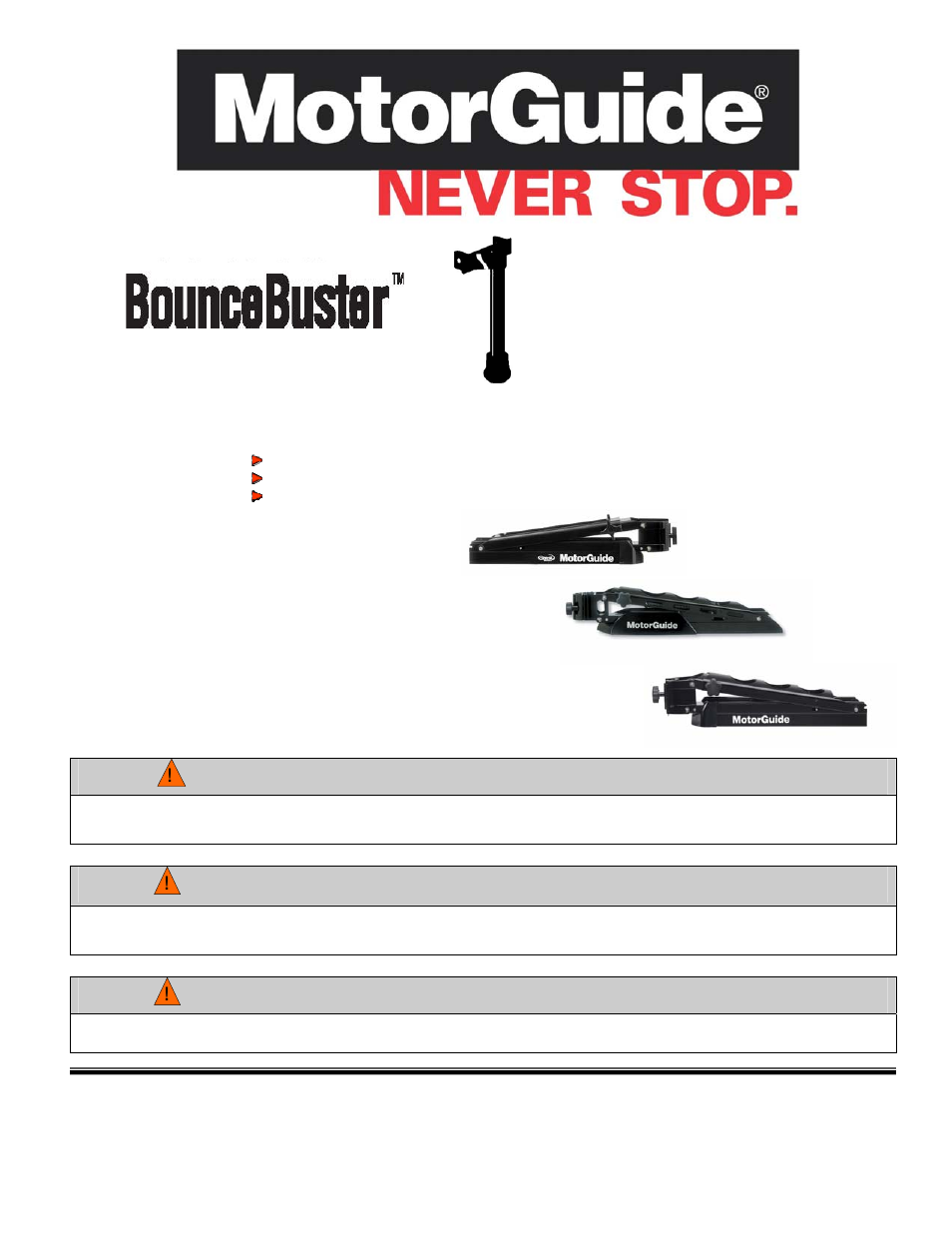 MotorGuide Bounce Buster User Manual | 2 pages