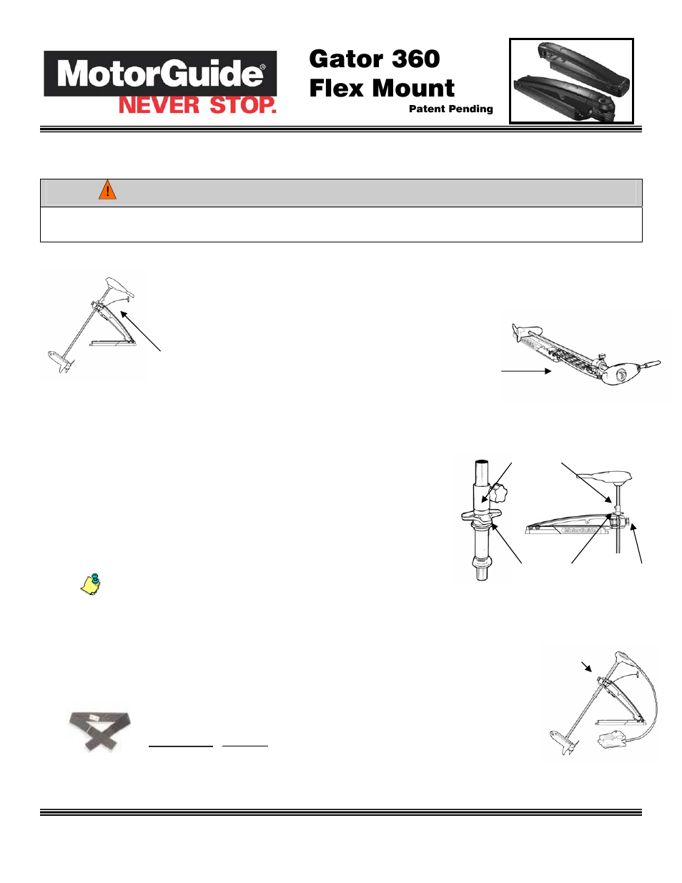 Gator 360 flex mount, Raising and lowering the trolling motor | MotorGuide Gator 360 Flex Mount User Manual | Page 2 / 2