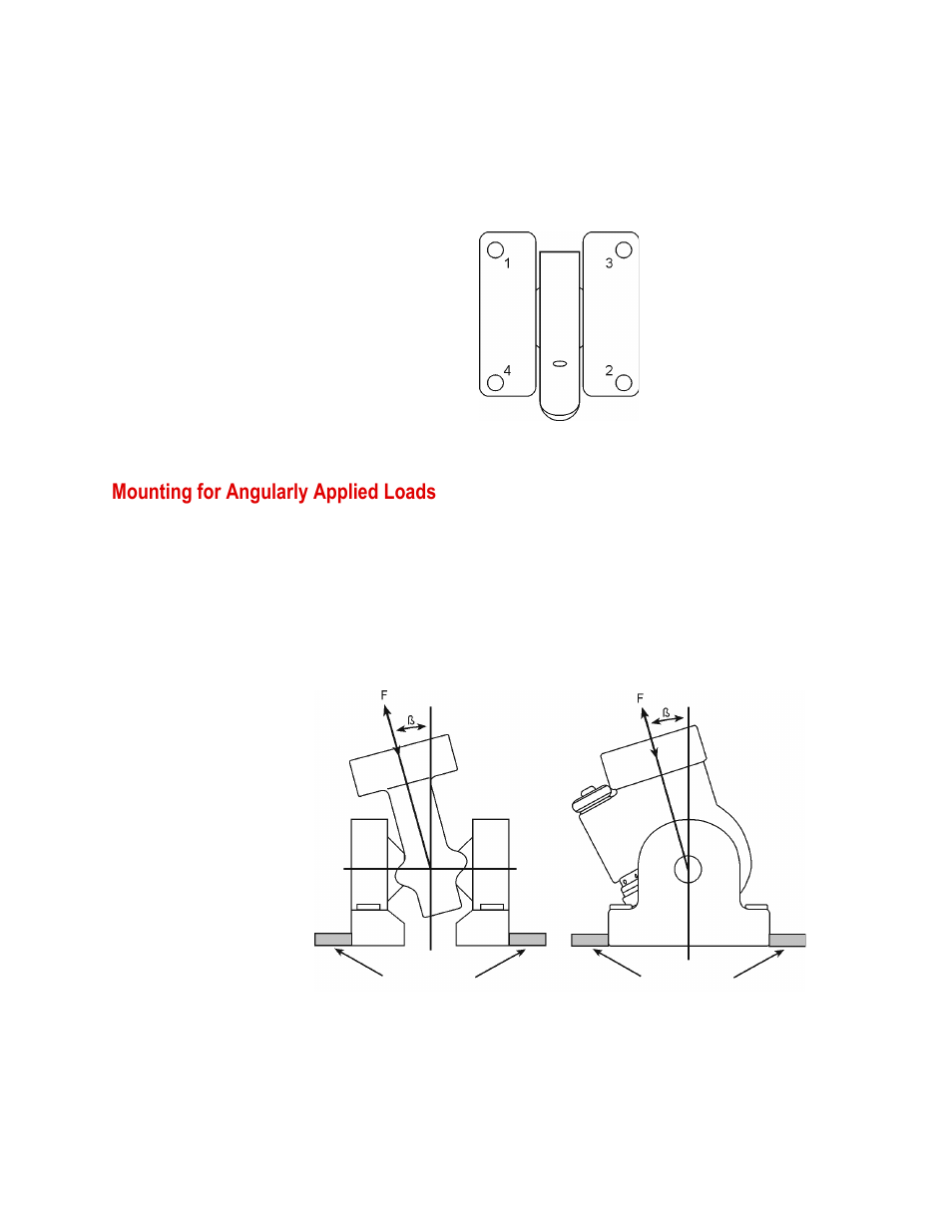 Mounting for angularly applied loads, Mounting for angularly applied loads 22 | MTS Series 249G2 Swivels User Manual | Page 22 / 34