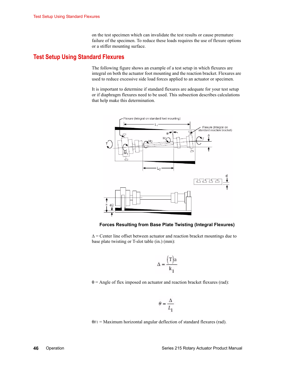 Test setup using standard flexures, Test setup using standard flexures 46 | MTS Series 215 Rotary Actuator User Manual | Page 46 / 68