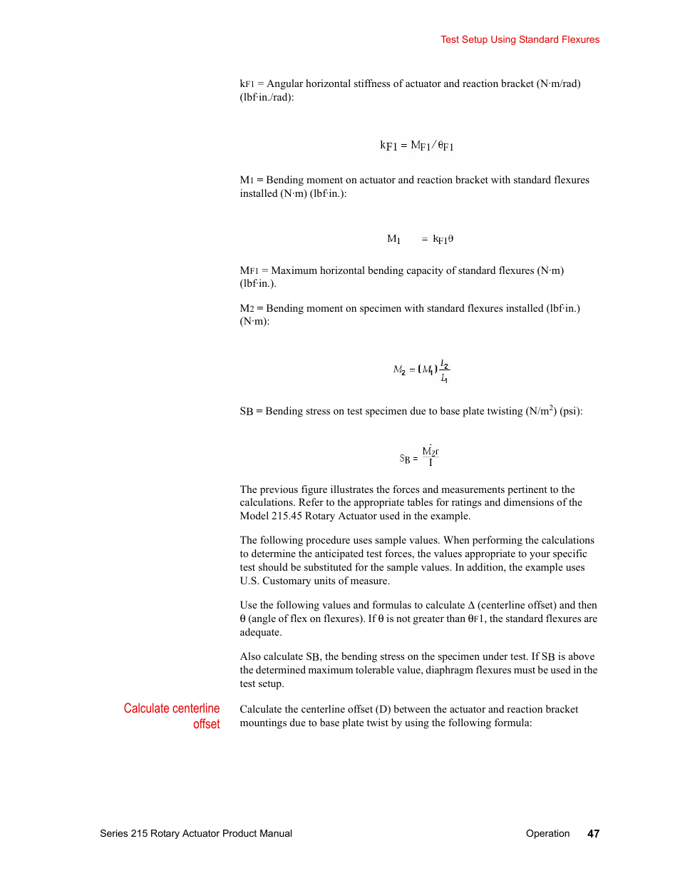 Calculate centerline offset | MTS Series 215 Rotary Actuator User Manual | Page 47 / 68