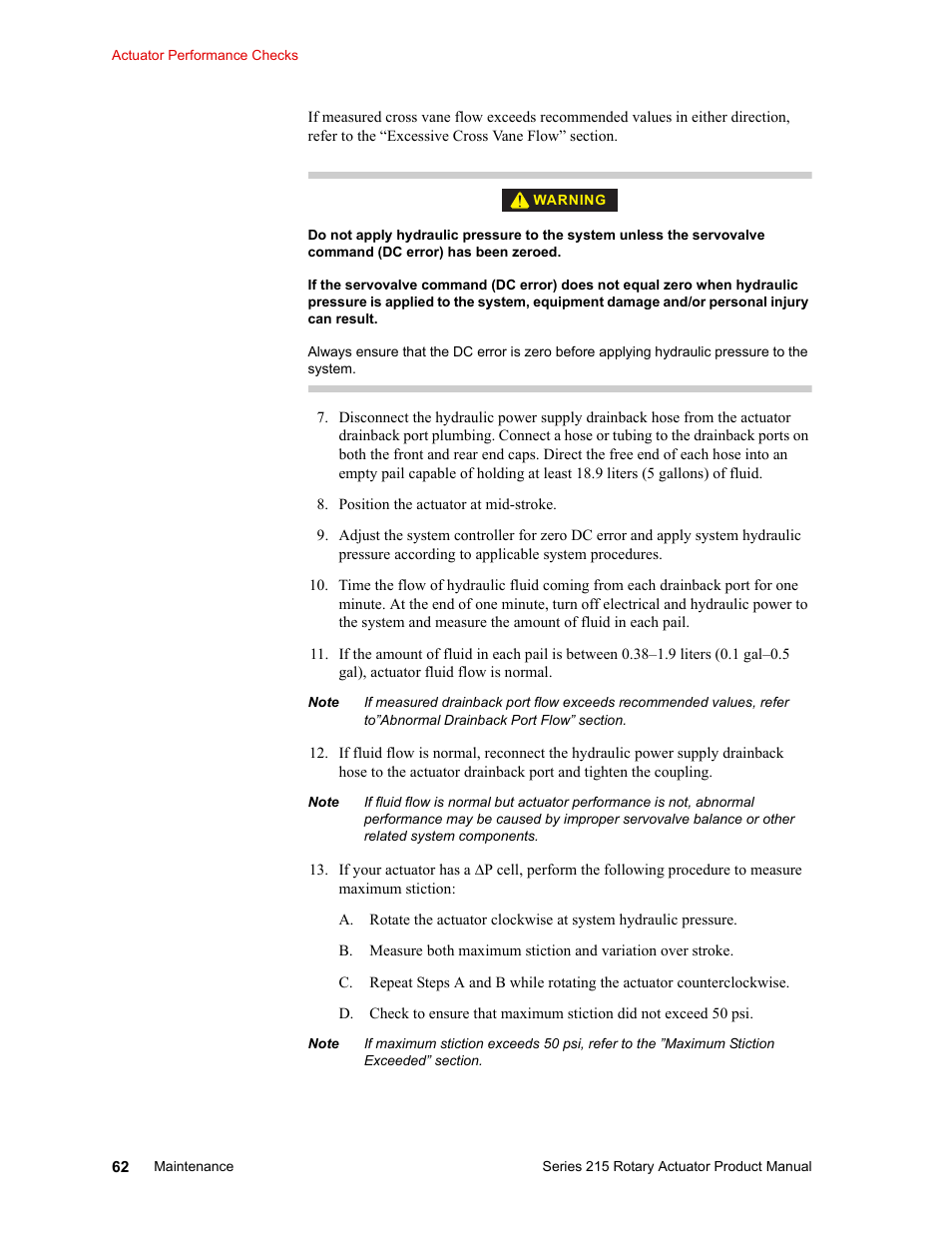 MTS Series 215 Rotary Actuator User Manual | Page 62 / 68