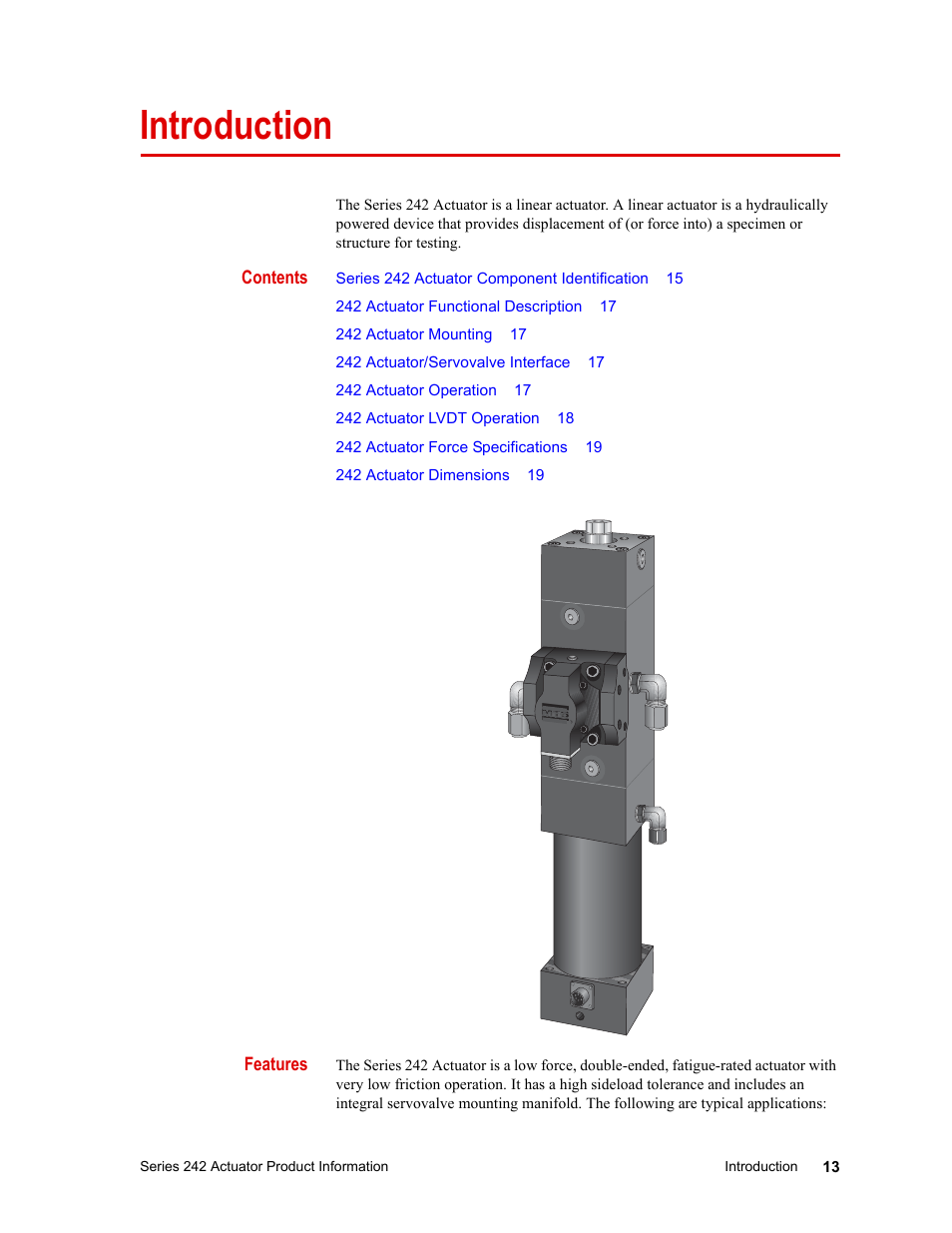 Introduction, Introduction 13 | MTS Series 242 Actuators User Manual | Page 13 / 40