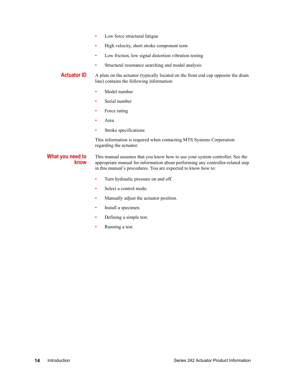 MTS Series 242 Actuators User Manual | Page 14 / 40