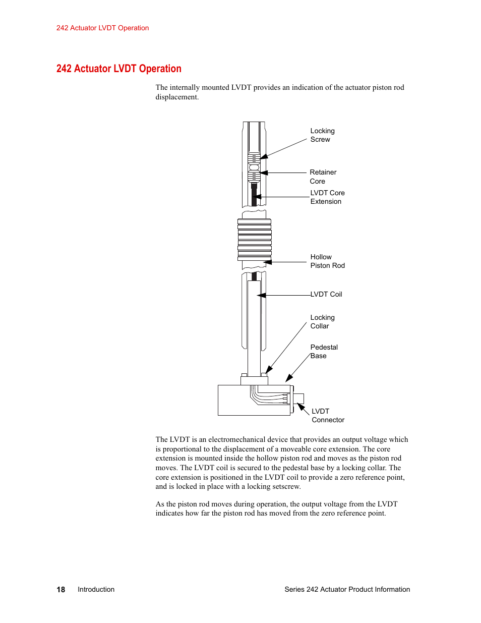 242 actuator lvdt operation, 242 actuator lvdt operation 18 | MTS Series 242 Actuators User Manual | Page 18 / 40