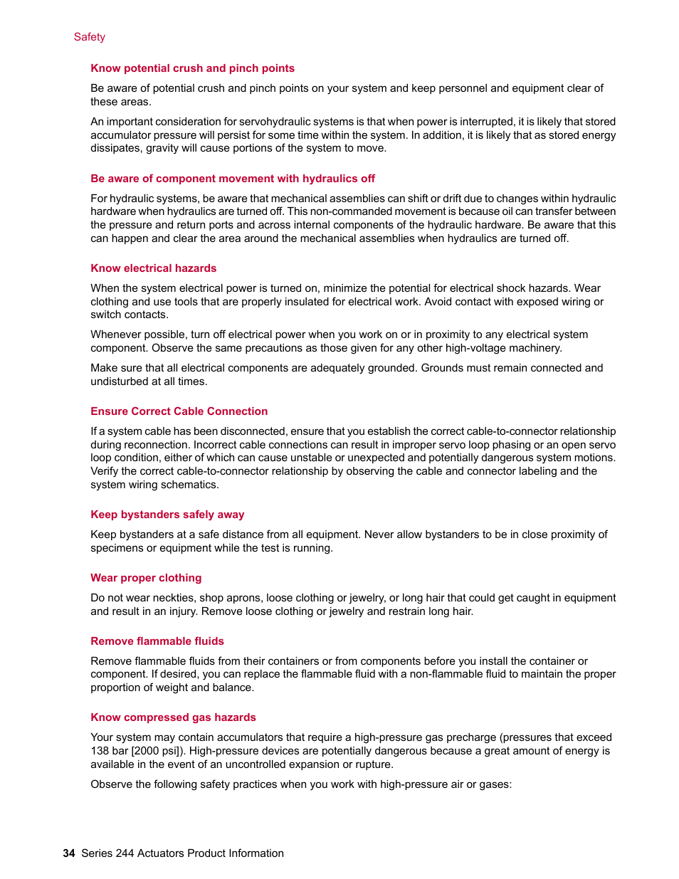 MTS Series 244 Actuators User Manual | Page 34 / 68