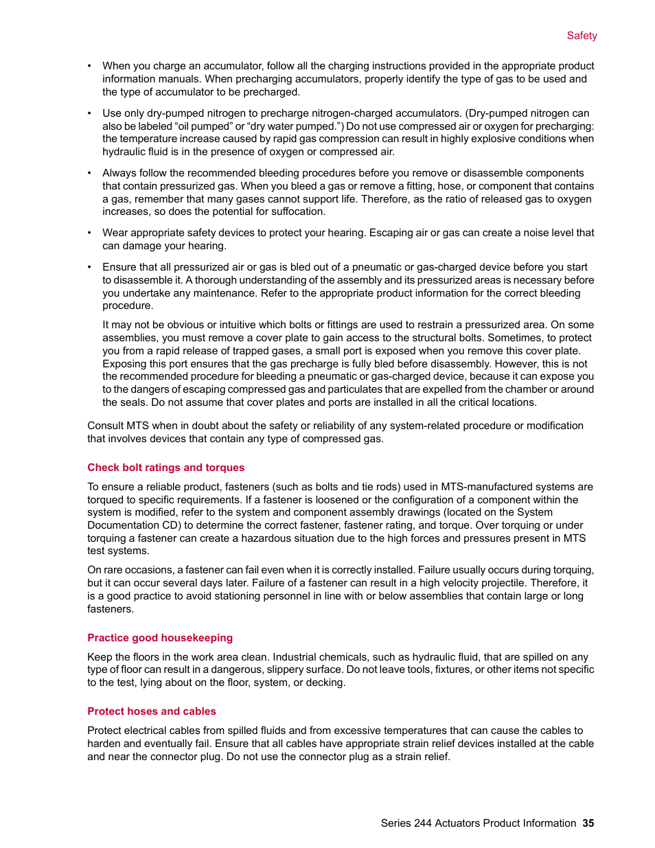 MTS Series 244 Actuators User Manual | Page 35 / 68