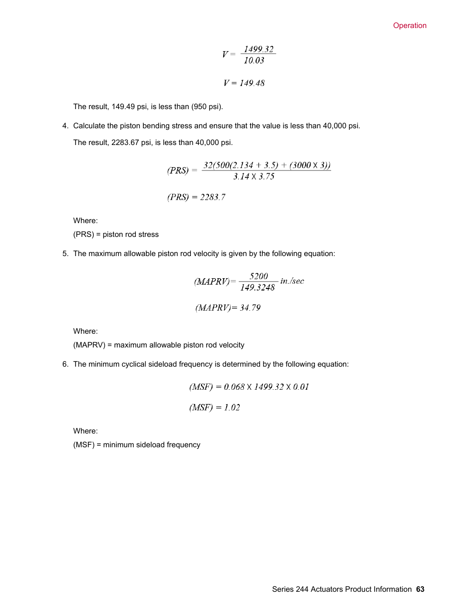 MTS Series 244 Actuators User Manual | Page 63 / 68