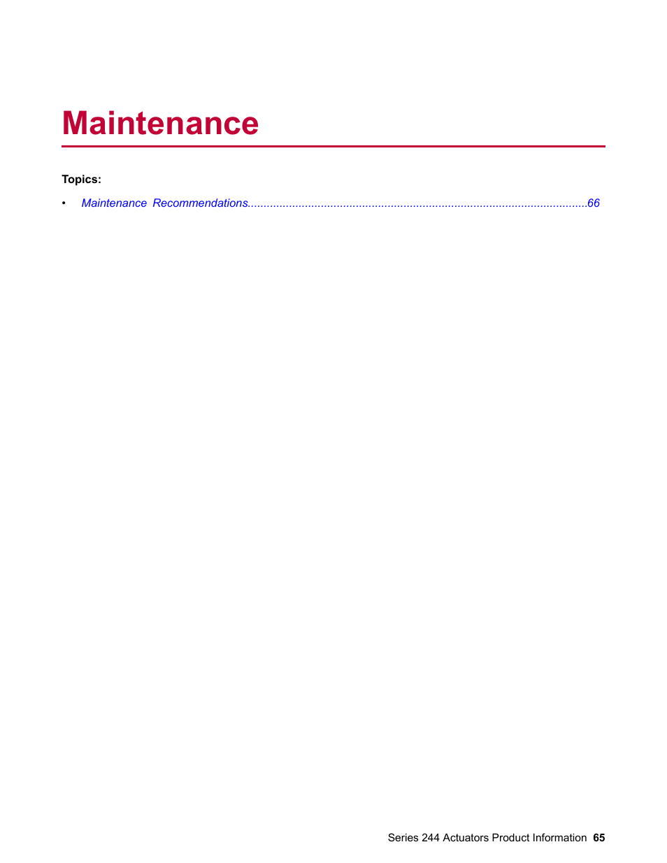 Maintenance | MTS Series 244 Actuators User Manual | Page 65 / 68