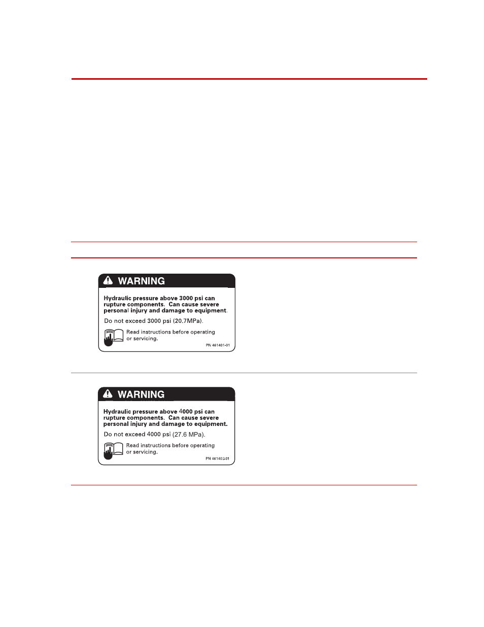 Safety information, Hazard placard placement, Safety information 23 | Hazard placard placement 23 | MTS Series 247 Actuators User Manual | Page 23 / 40