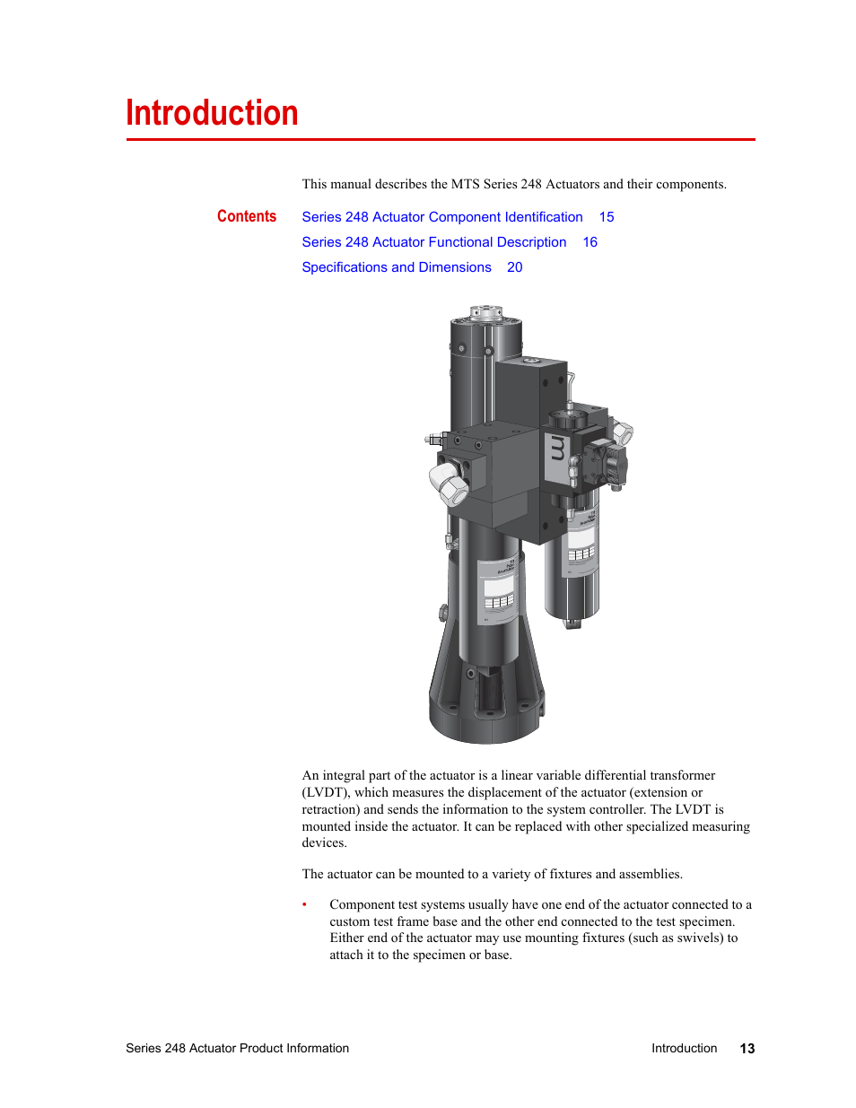 Introduction | MTS Series 248 Actuators User Manual | Page 13 / 46