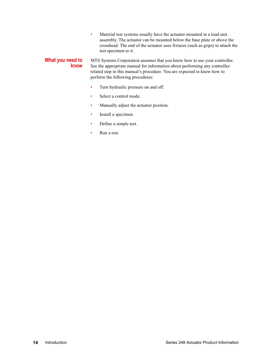 MTS Series 248 Actuators User Manual | Page 14 / 46