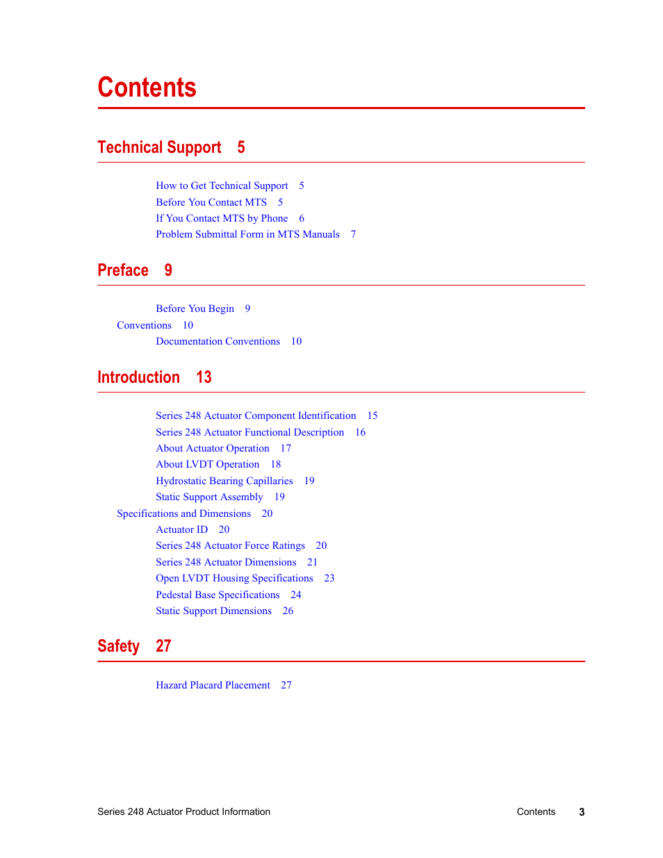 MTS Series 248 Actuators User Manual | Page 3 / 46