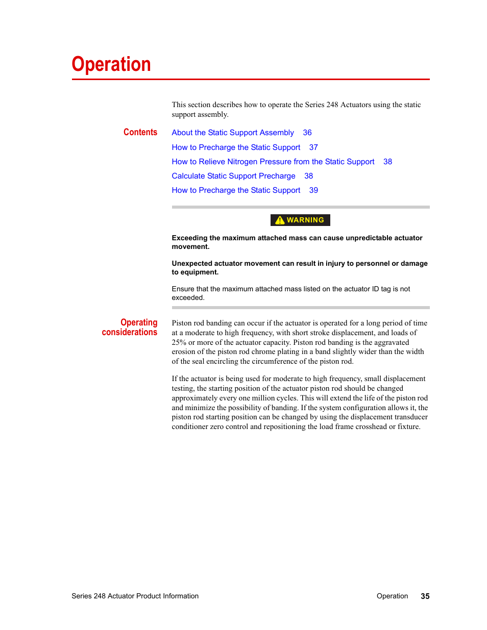 Operation | MTS Series 248 Actuators User Manual | Page 35 / 46