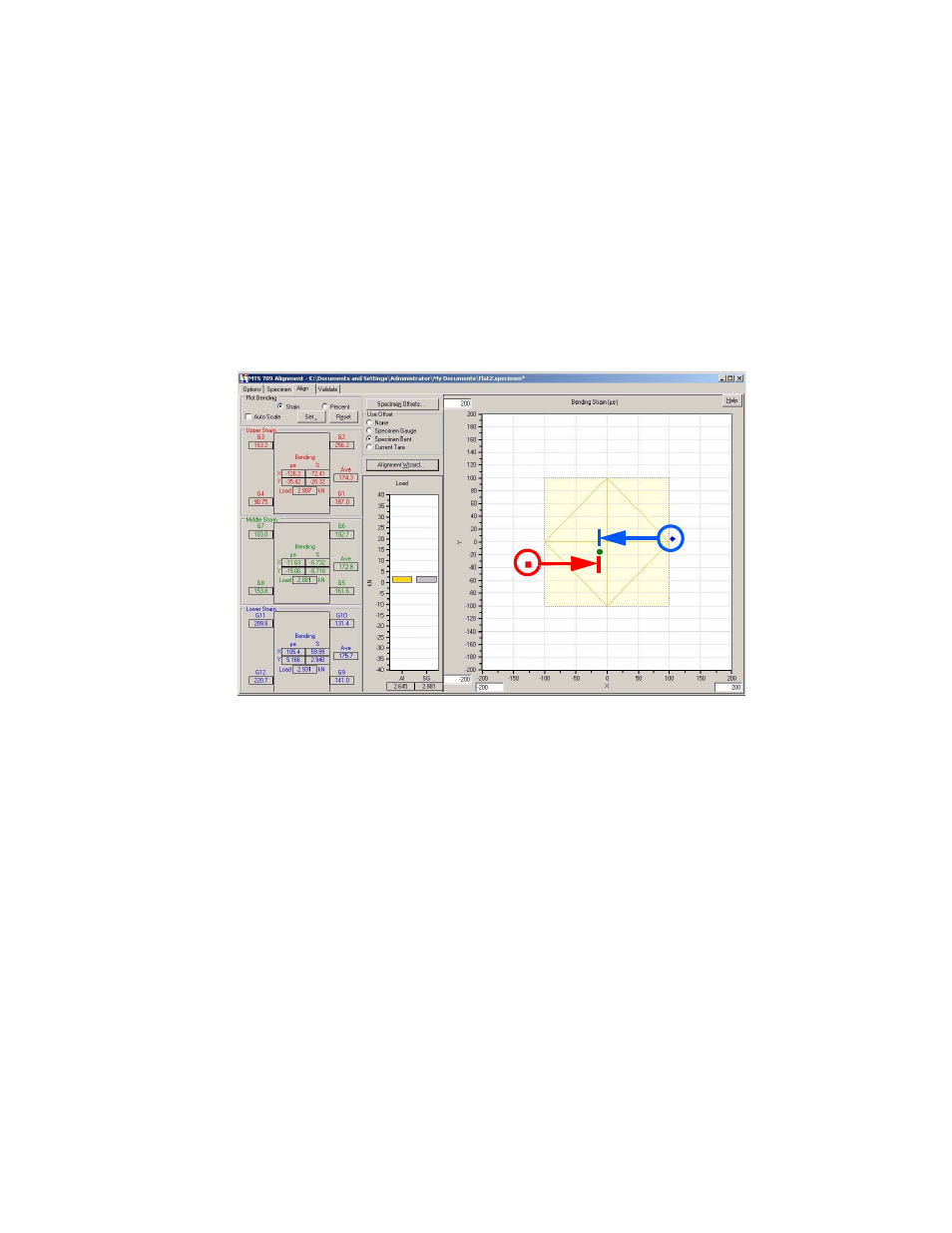 If the upper gauge x coordinate is negative, If the upper gauge x coordinate is negative 107 | MTS 709 Alignment System User Manual | Page 107 / 158