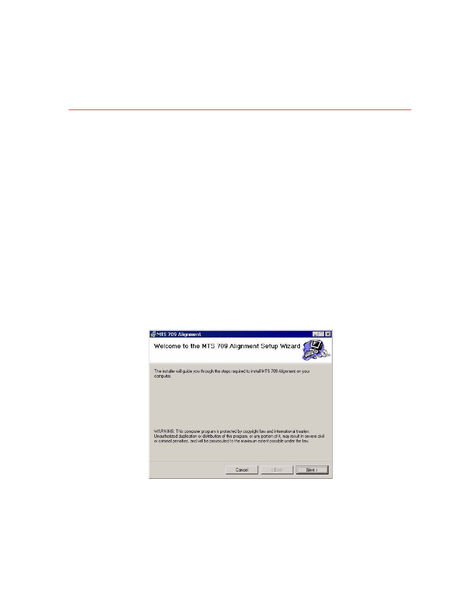 709 alignment software installation, 709 alignment software installation 35, 709 alignment software | Installation | MTS 709 Alignment System User Manual | Page 35 / 158