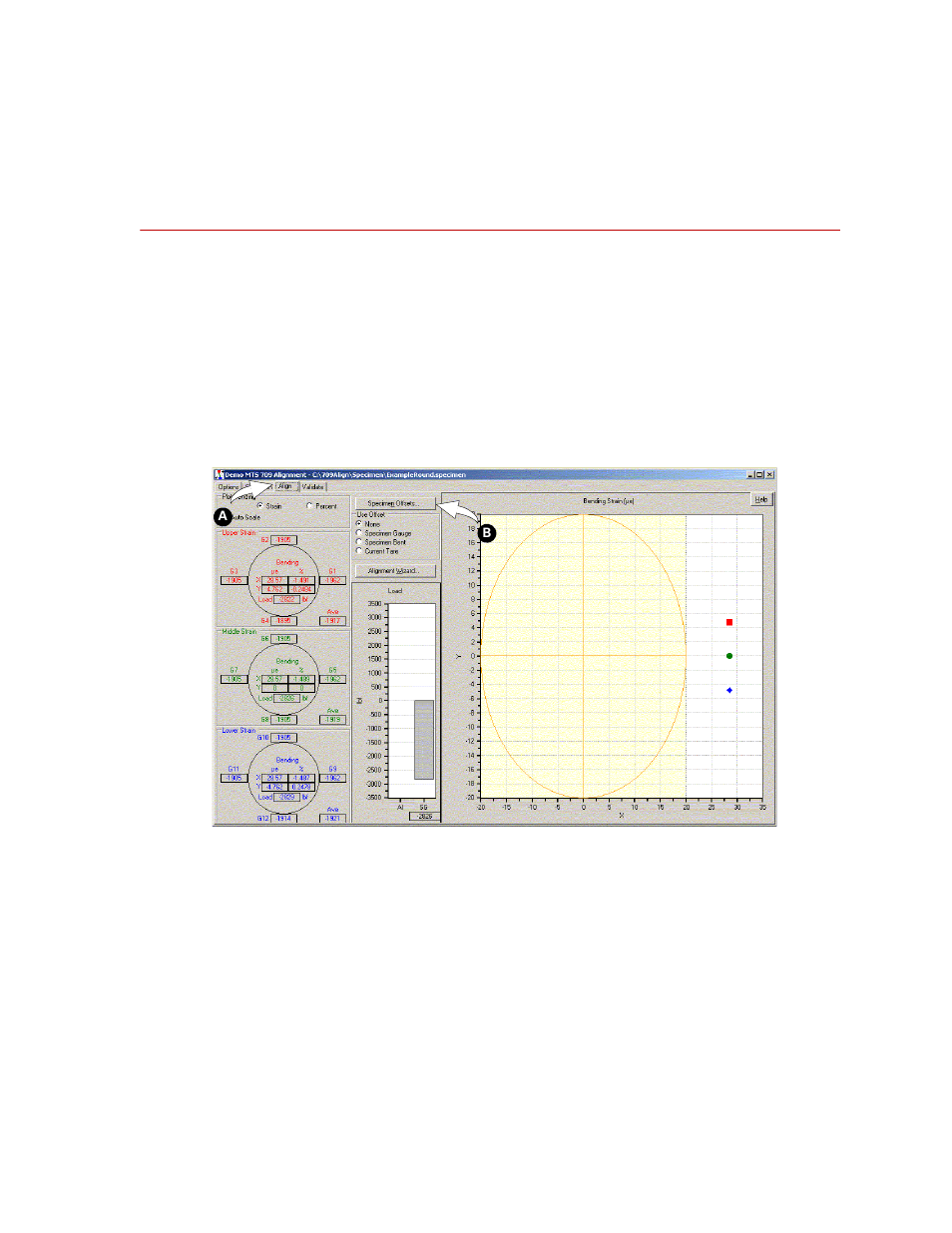 Get specimen offset values, Get specimen offset values 87 | MTS 709 Alignment System User Manual | Page 87 / 158