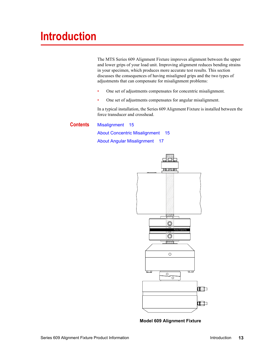 Introduction, Introduction 13 | MTS Series 609 Alignment Fixture User Manual | Page 13 / 70