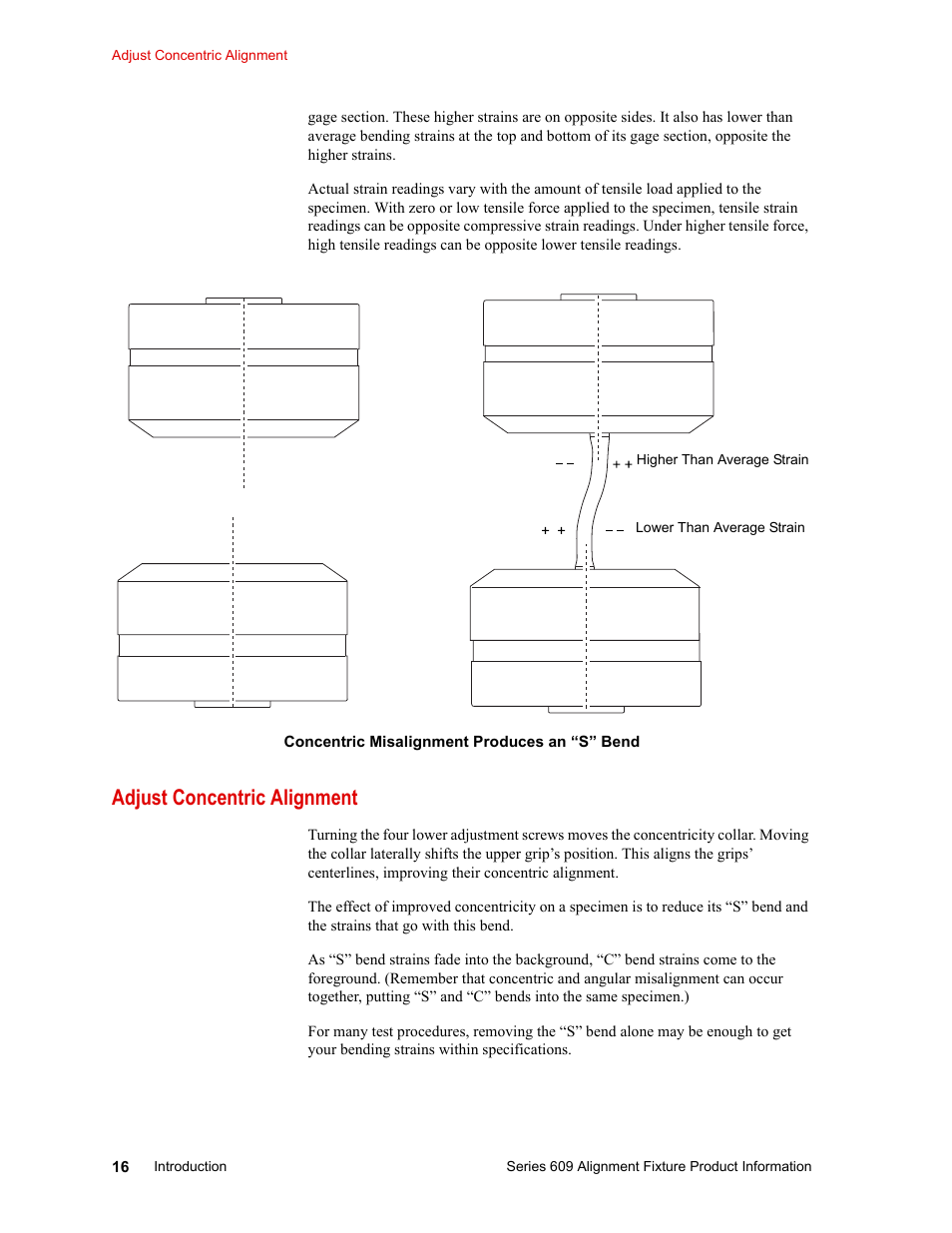 Adjust concentric alignment, Adjust concentric alignment 16 | MTS Series 609 Alignment Fixture User Manual | Page 16 / 70
