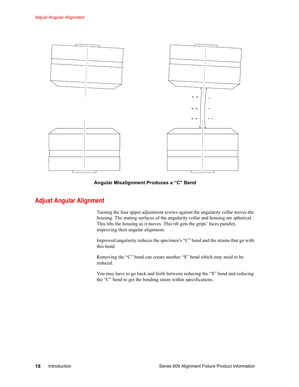 Adjust angular alignment, Adjust angular alignment 18 | MTS Series 609 Alignment Fixture User Manual | Page 18 / 70