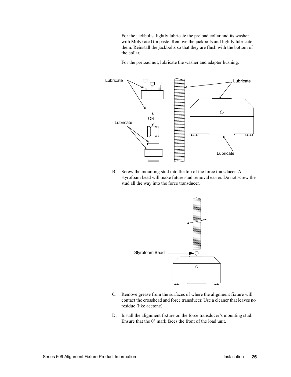 MTS Series 609 Alignment Fixture User Manual | Page 25 / 70