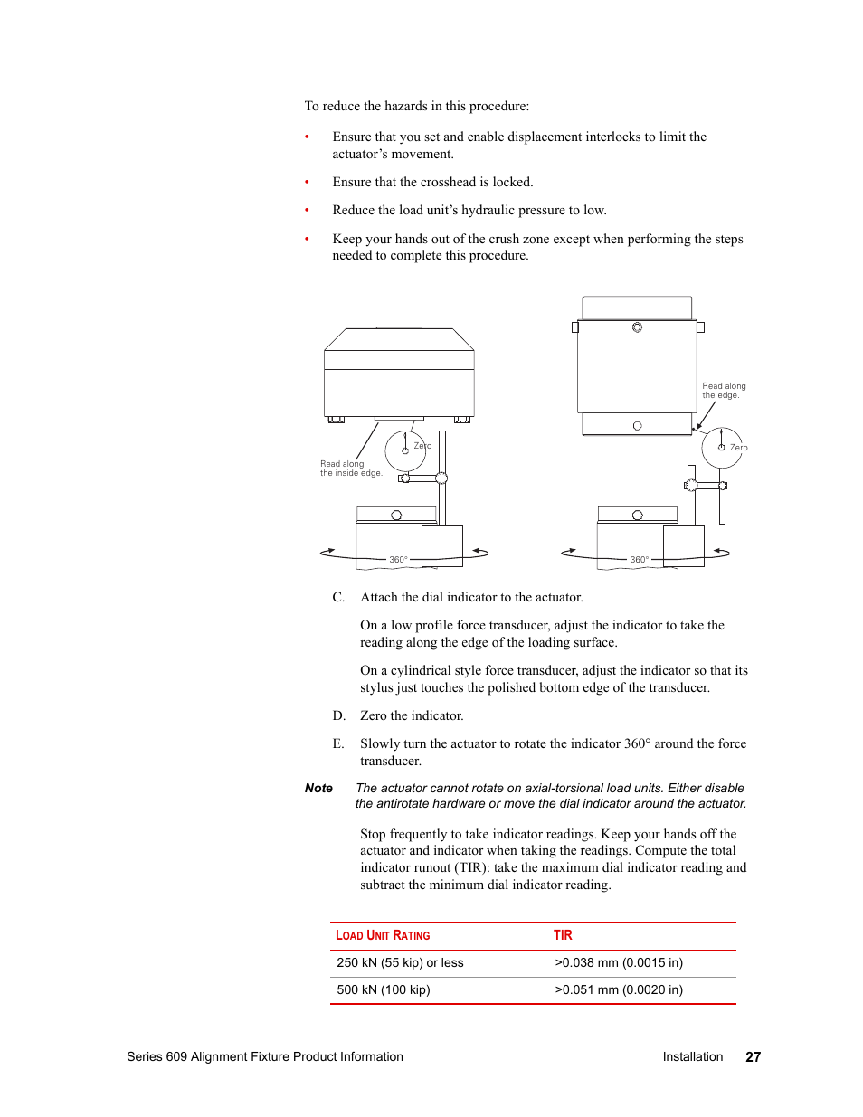 MTS Series 609 Alignment Fixture User Manual | Page 27 / 70