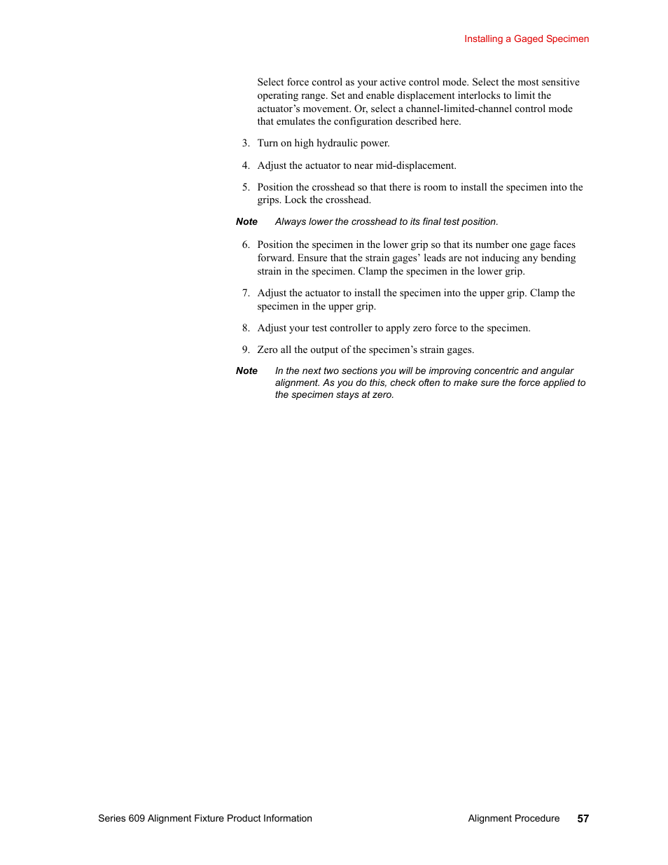 MTS Series 609 Alignment Fixture User Manual | Page 57 / 70