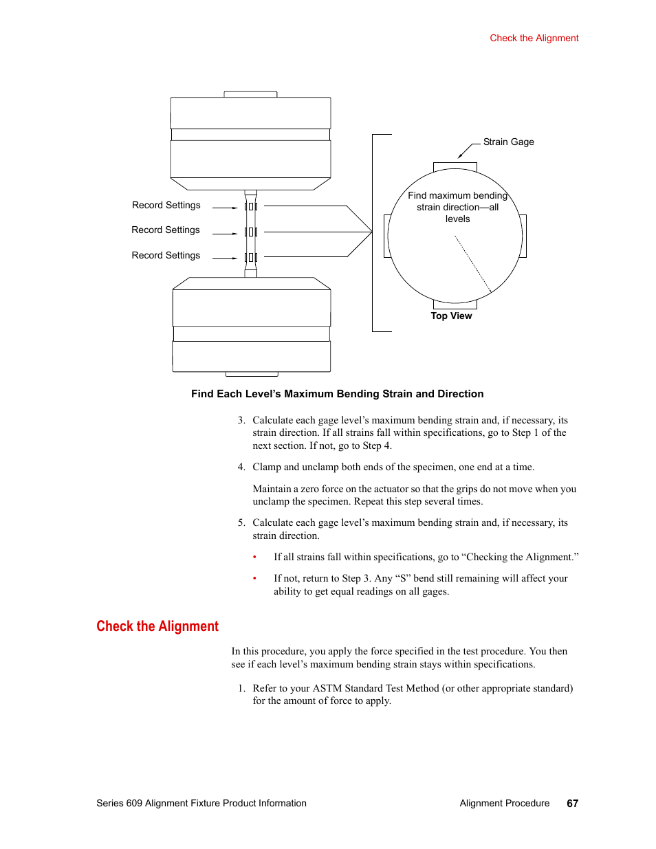 Check the alignment, Check the alignment 67 | MTS Series 609 Alignment Fixture User Manual | Page 67 / 70