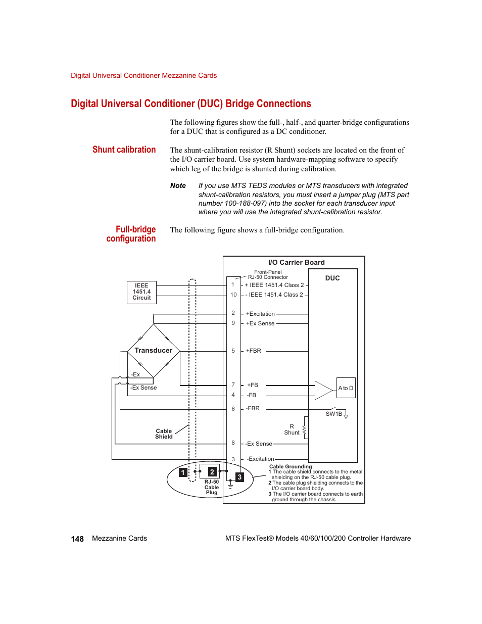 Shunt calibration, Full-bridge configuration | MTS FlexTest Models 200 User Manual | Page 148 / 344