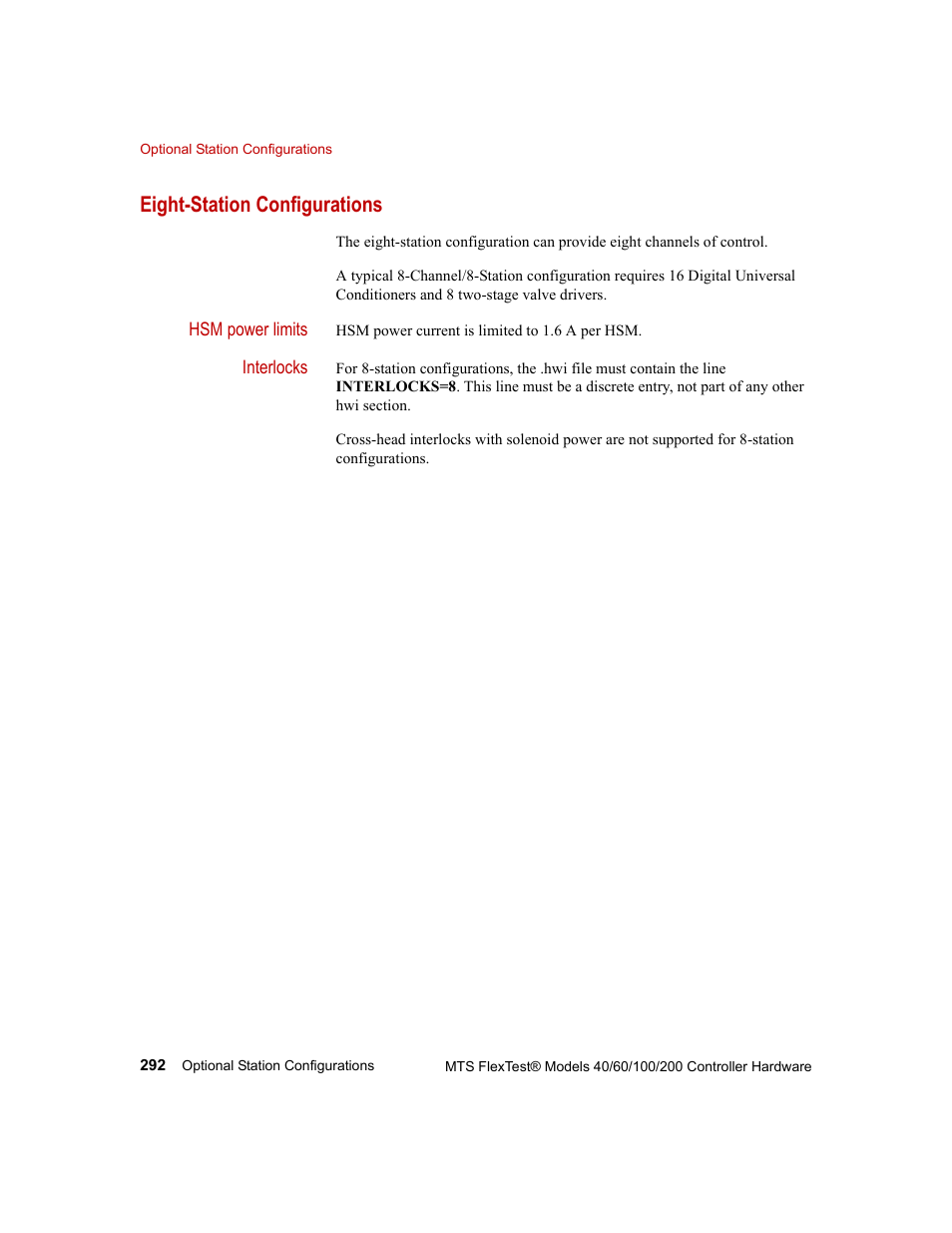 Eight-station configurations | MTS FlexTest Models 200 User Manual | Page 292 / 344