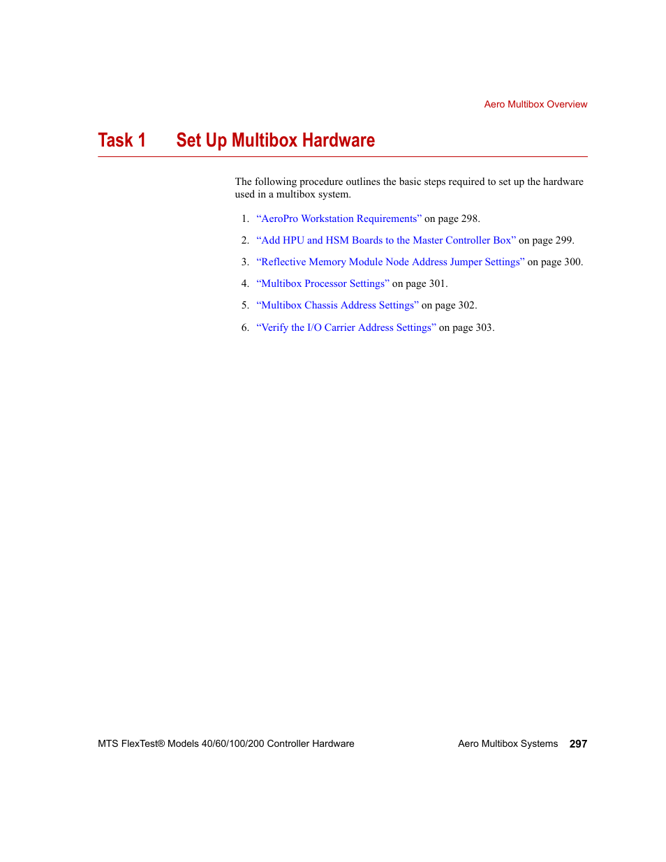 Sk 1, Set up multibox hardware 297, Task 1 set up multibox hardware | MTS FlexTest Models 200 User Manual | Page 297 / 344