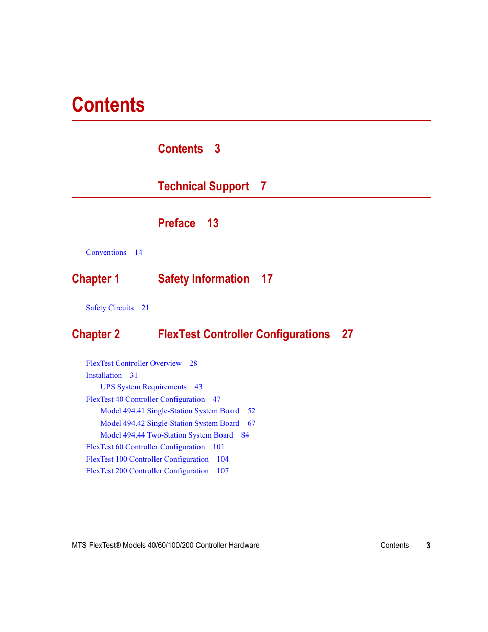 MTS FlexTest Models 200 User Manual | Page 3 / 344