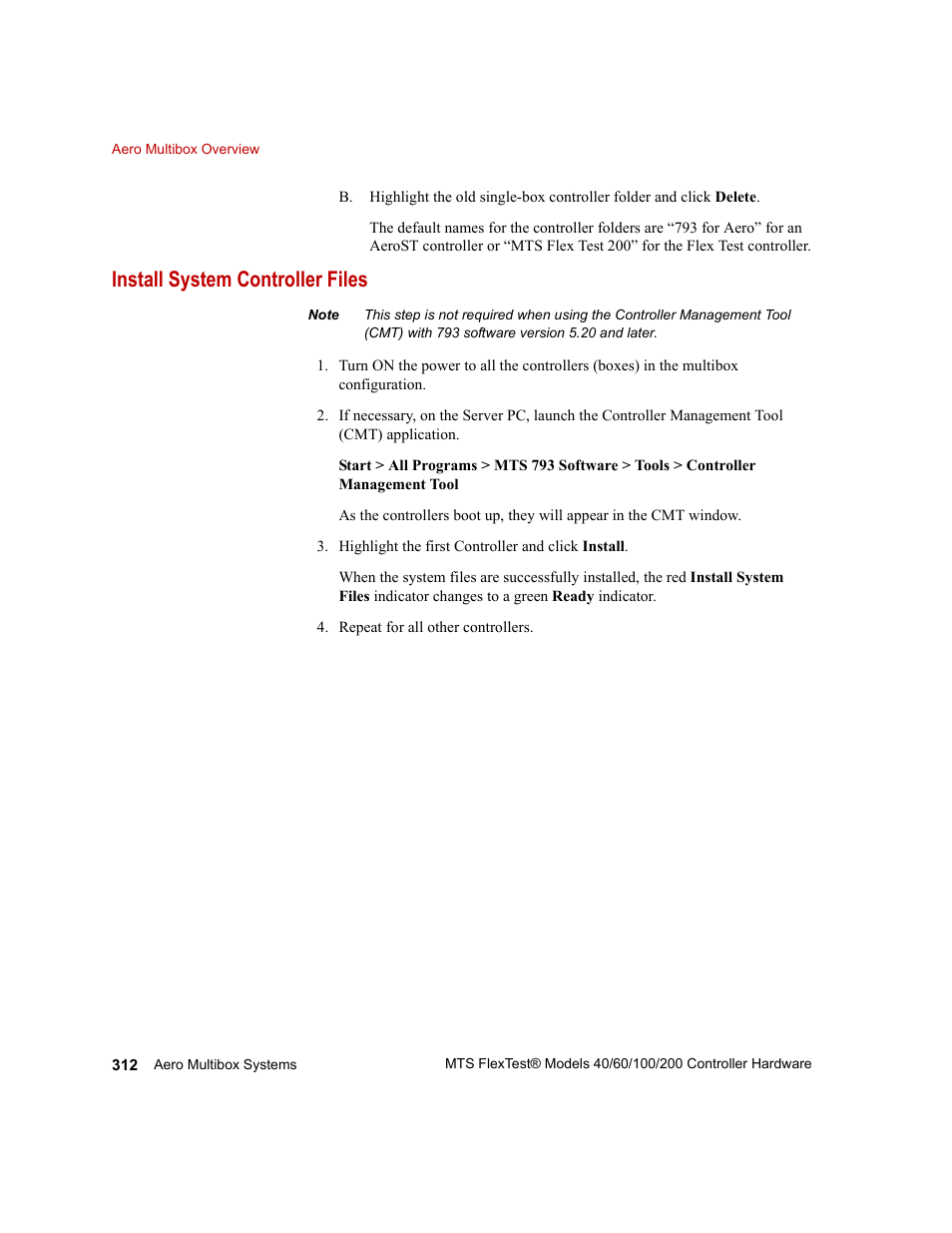 Install system controller files | MTS FlexTest Models 200 User Manual | Page 312 / 344