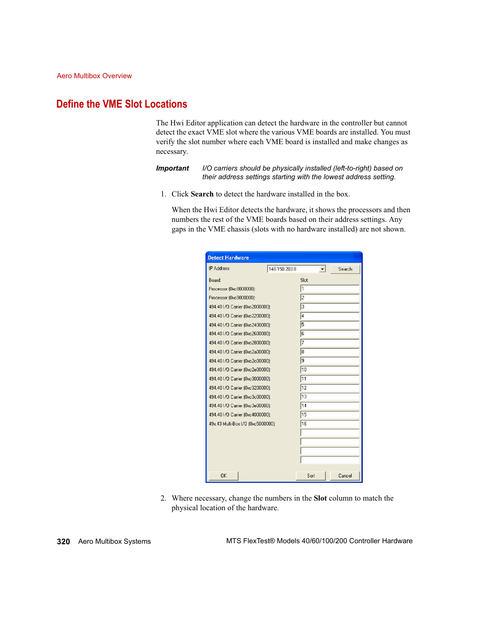 Define the vme slot locations | MTS FlexTest Models 200 User Manual | Page 320 / 344