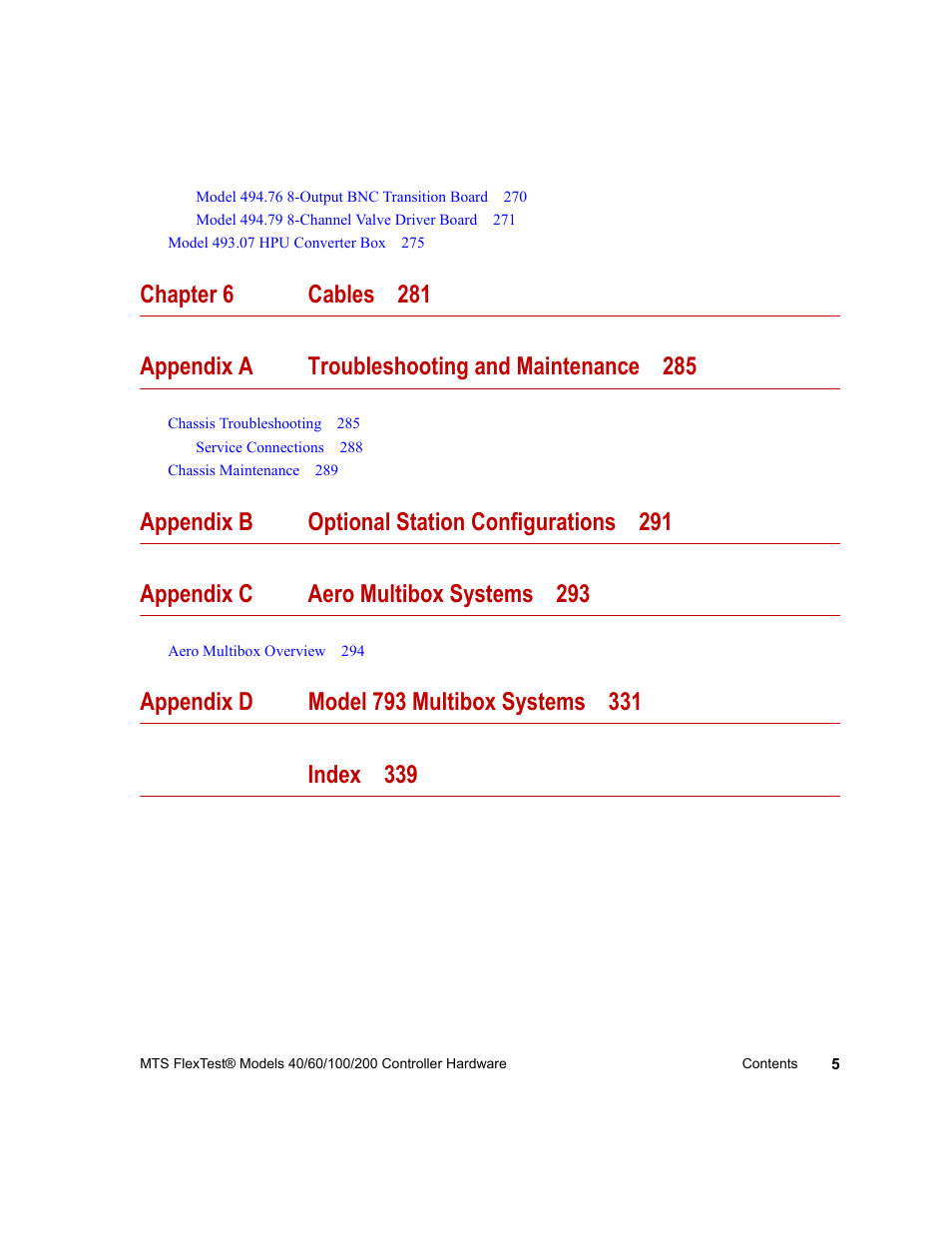 MTS FlexTest Models 200 User Manual | Page 5 / 344