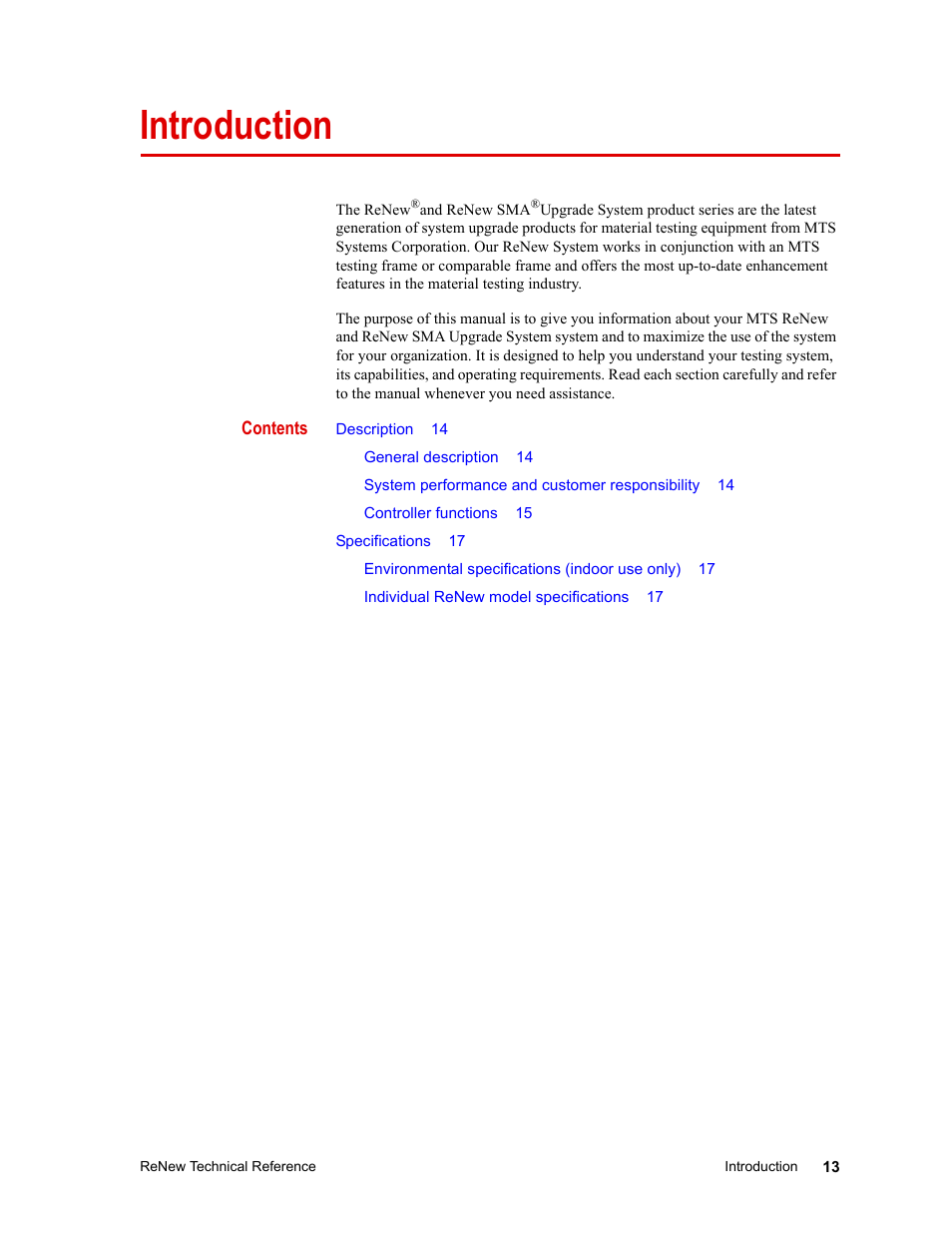 MTS ReNew Technical Reference User Manual | Page 13 / 50