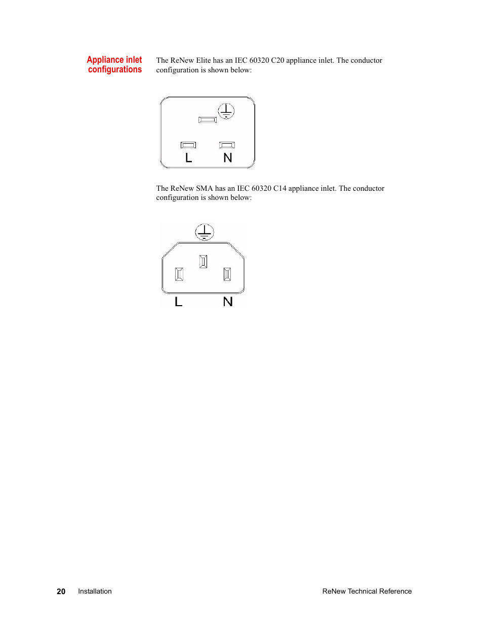 Appliance inlet configurations | MTS ReNew Technical Reference User Manual | Page 20 / 50