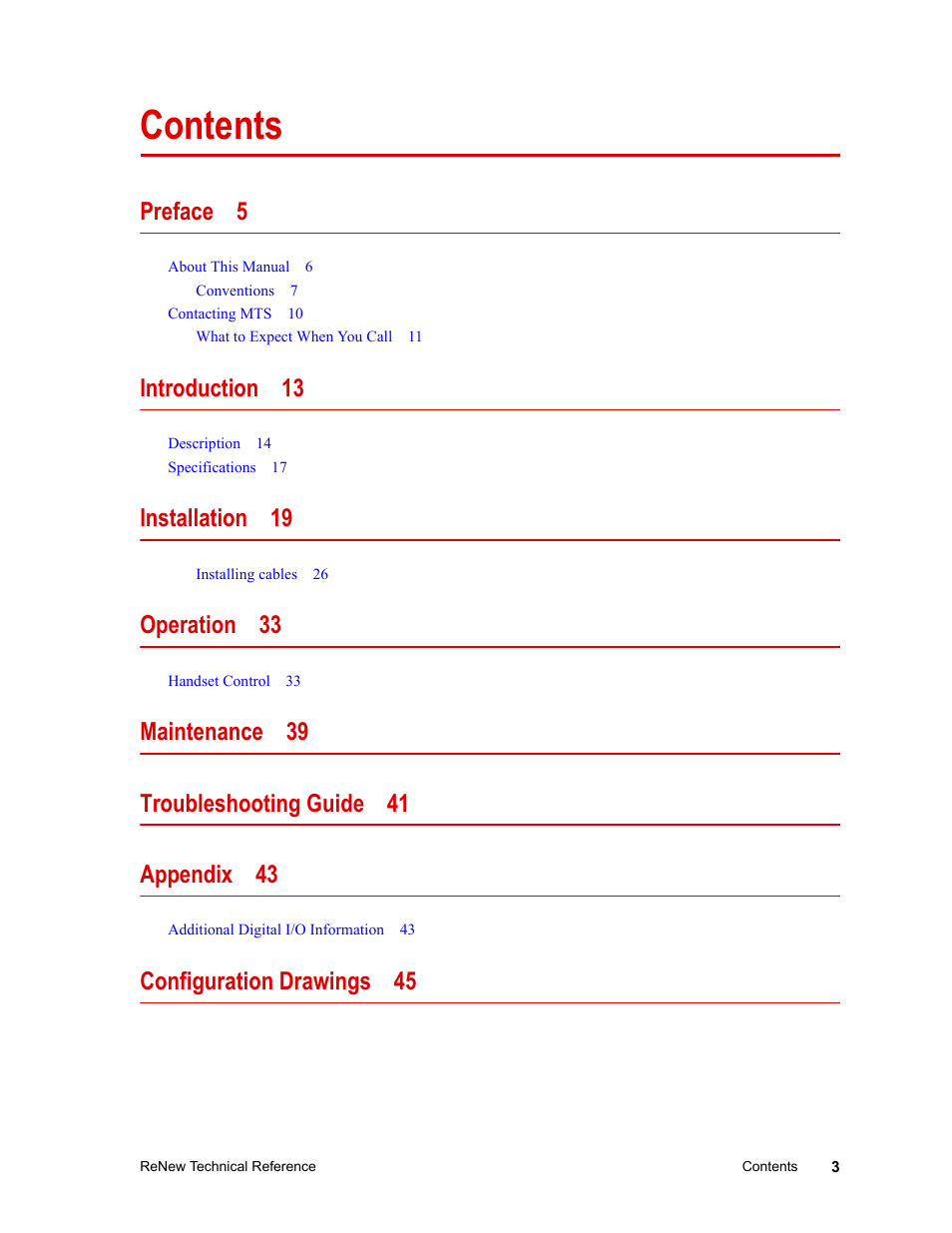 MTS ReNew Technical Reference User Manual | Page 3 / 50