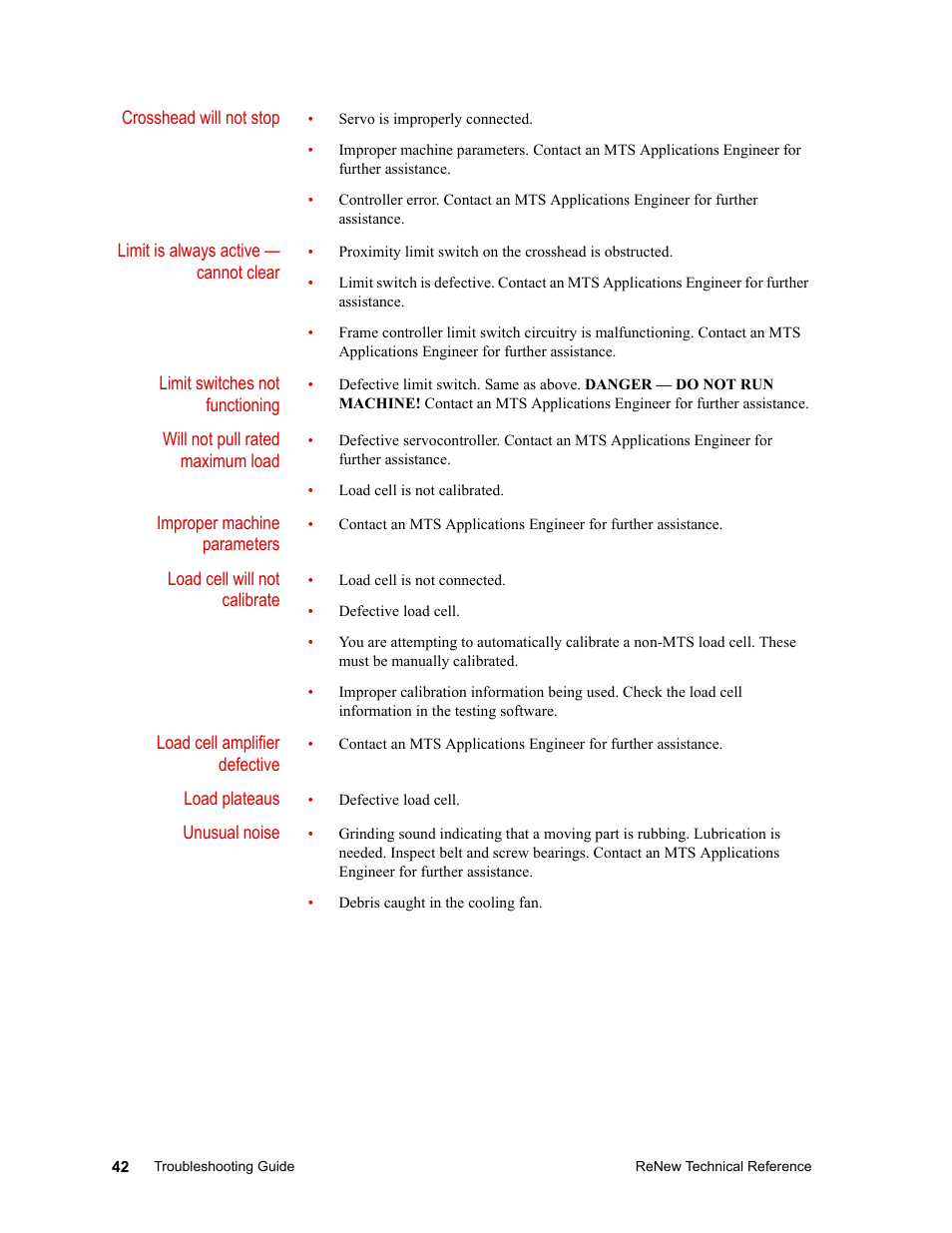 MTS ReNew Technical Reference User Manual | Page 42 / 50