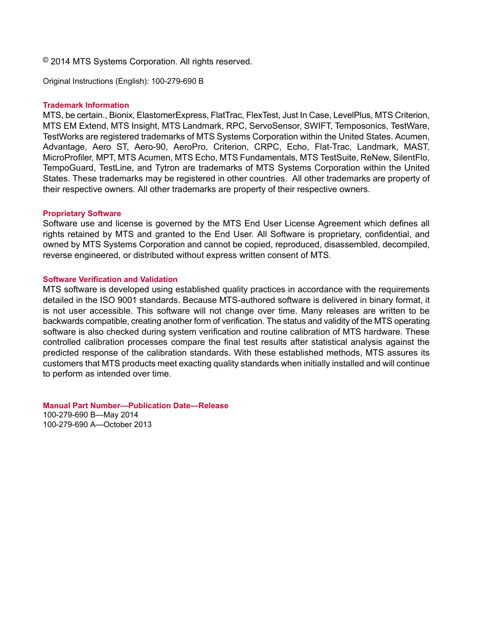 MTS DCPD Measurement System User Manual | Page 2 / 46