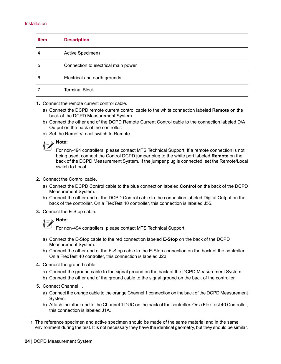 MTS DCPD Measurement System User Manual | Page 24 / 46