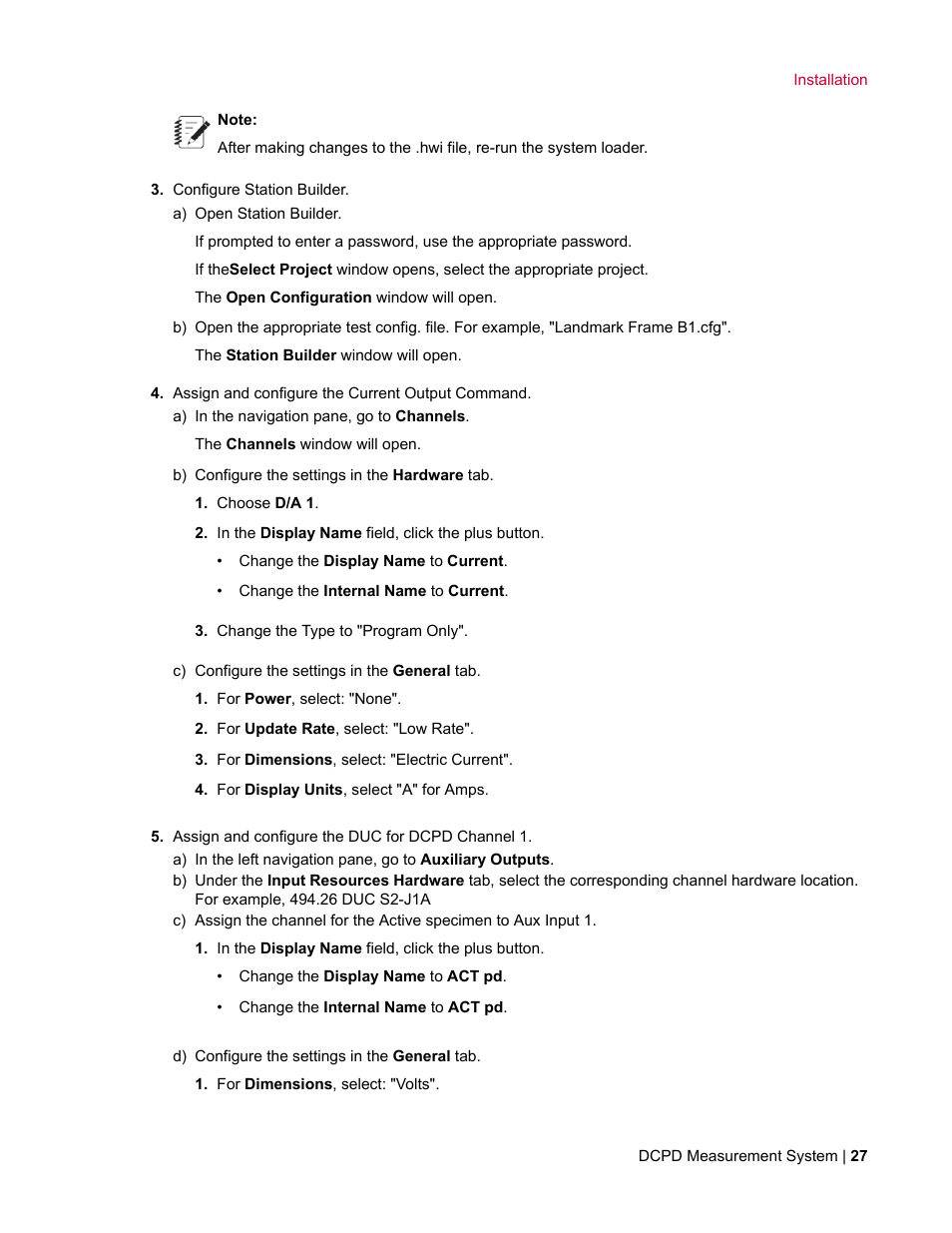 MTS DCPD Measurement System User Manual | Page 27 / 46