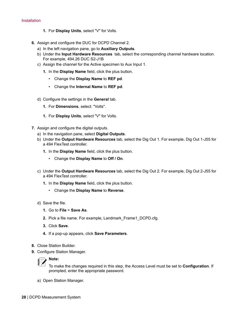 MTS DCPD Measurement System User Manual | Page 28 / 46