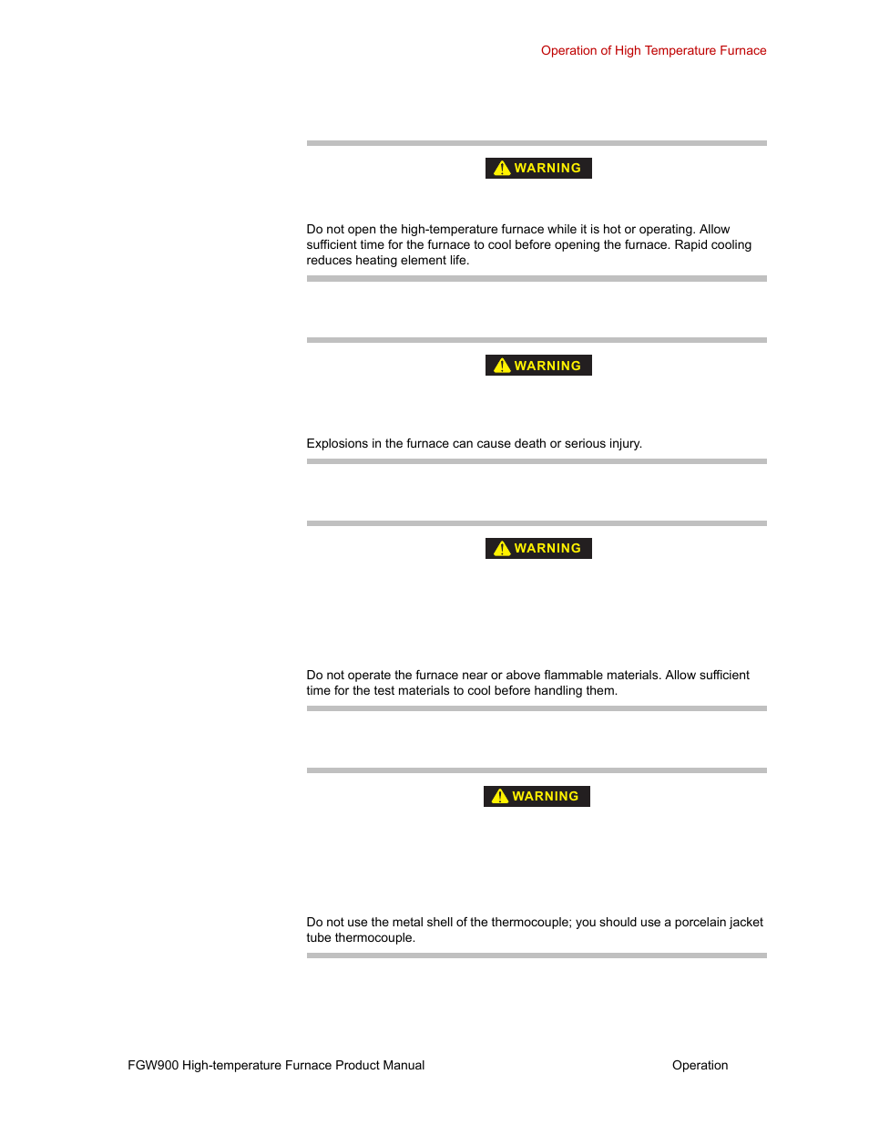 MTS FGW900 High-temperature Furnace User Manual | Page 27 / 38