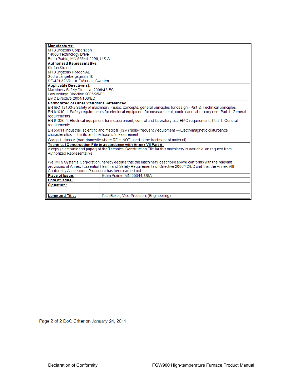 MTS FGW900 High-temperature Furnace User Manual | Page 37 / 38