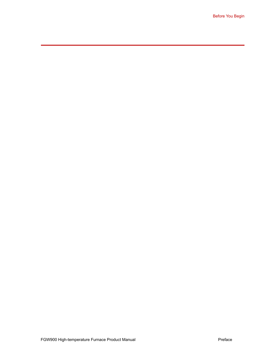 Preface, Before you begin | MTS FGW900 High-temperature Furnace User Manual | Page 5 / 38
