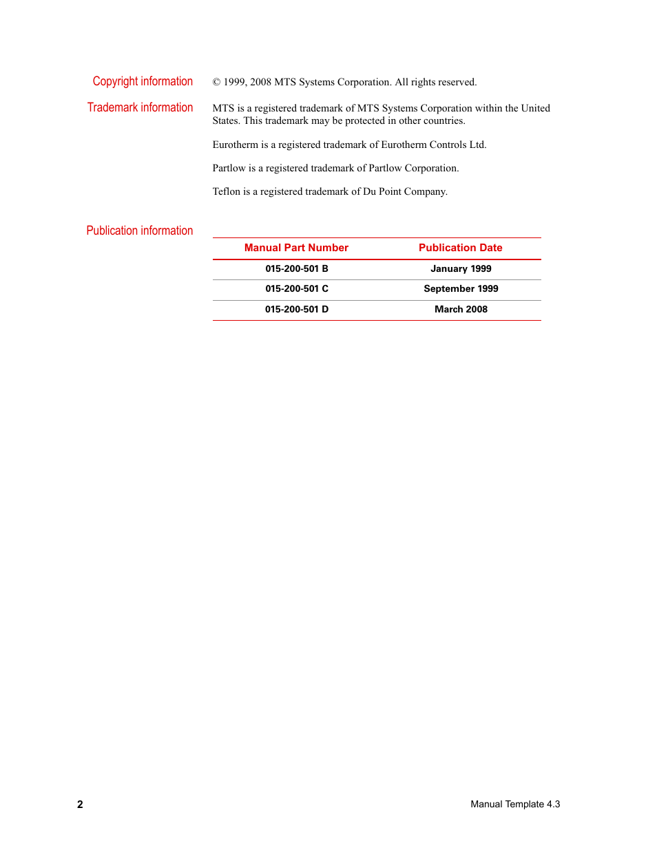 MTS Series 651 Environmental Chambers User Manual | Page 2 / 30