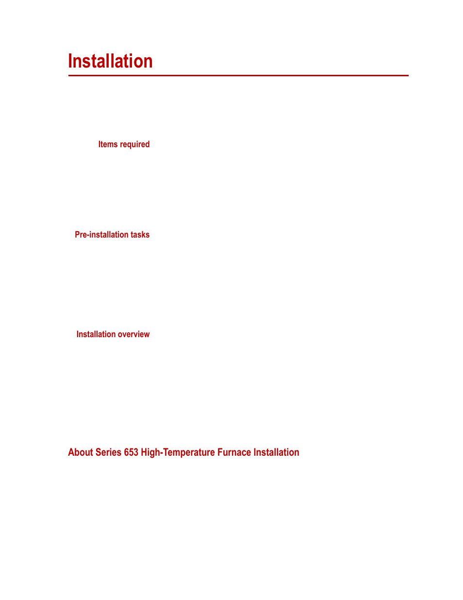 Installation, Installation 23 | MTS Series 653 High-Temperature Furnaces User Manual | Page 23 / 38