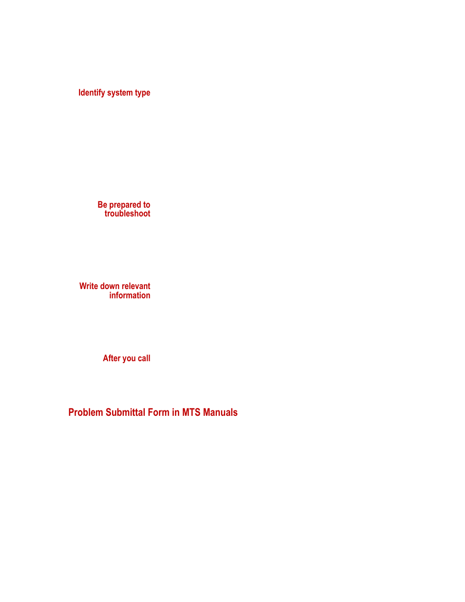 Problem submittal form in mts manuals, Problem submittal form in mts manuals 9 | MTS Series 653 High-Temperature Furnaces User Manual | Page 9 / 38