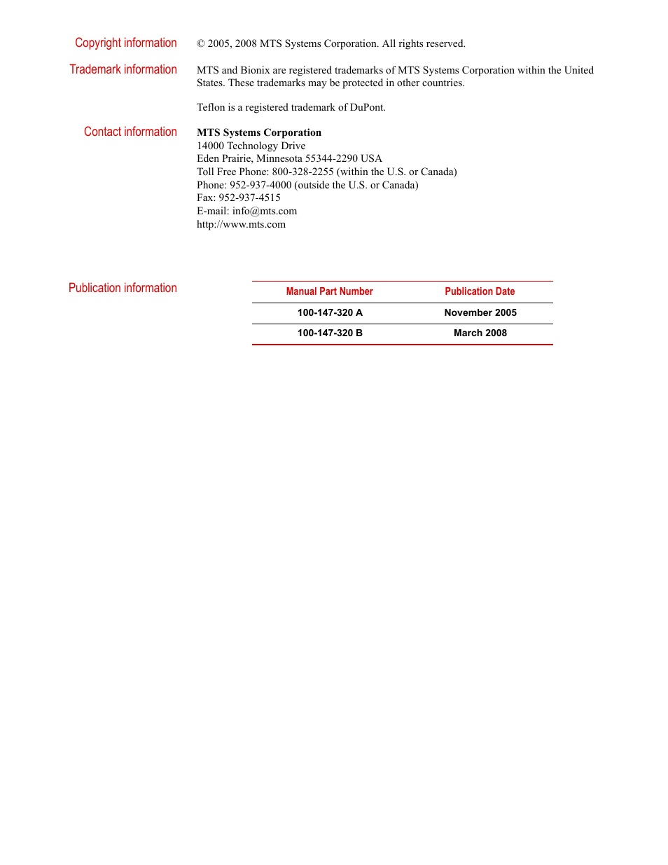 MTS Series 658 Environmental Chamber User Manual | Page 2 / 24